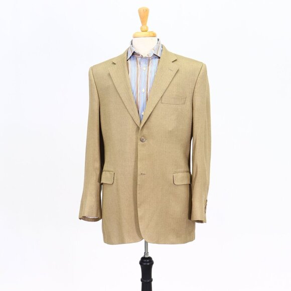 Jack Victor 42L Brown Solid 2-Button Sport Coat Blazer Jacket P225